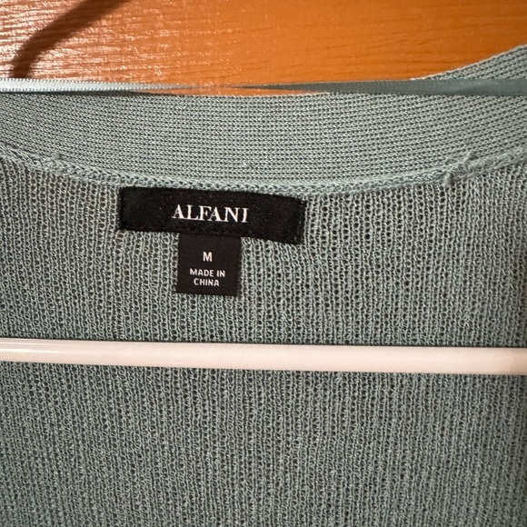 Alfani Women's Draped Cardigan - Soft Green - Picture 3 of 4